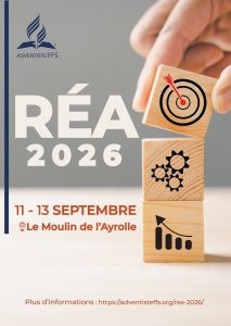 Affiche RÉA 2026 — 11 au 13 septembre au Moulin de l'Ayrolle, Adventiste FFS