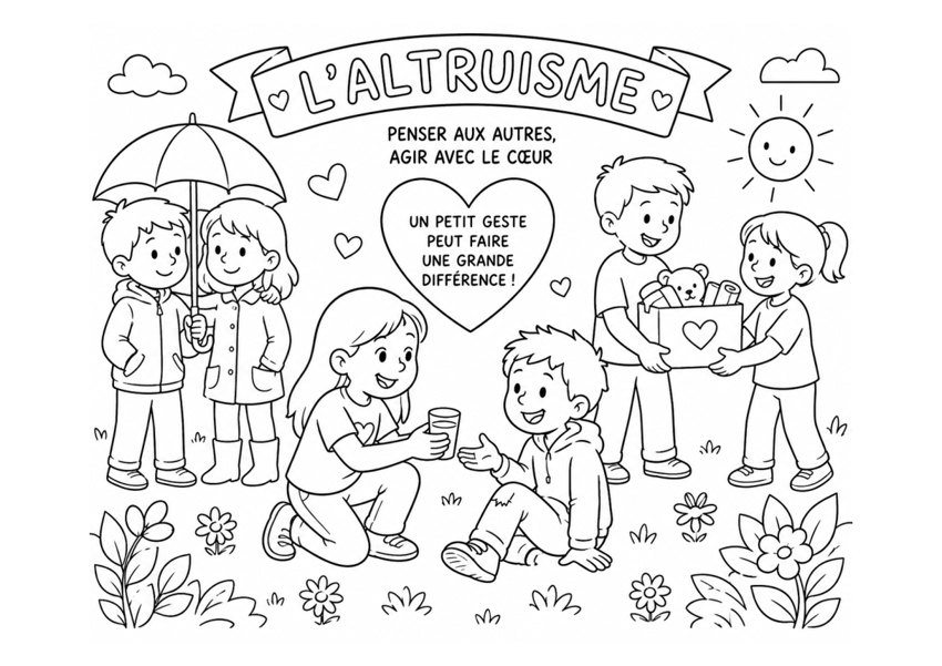Aperçu coloriage — L’altruisme — semaine du 4 au 10 octobre 2026
